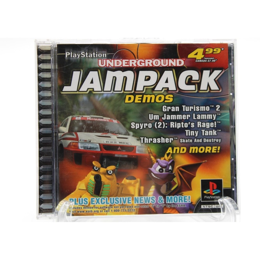 PlayStation Underground Jampack: Winter '99 (PS1) Gran Turismo Spyro 2 Thrasher